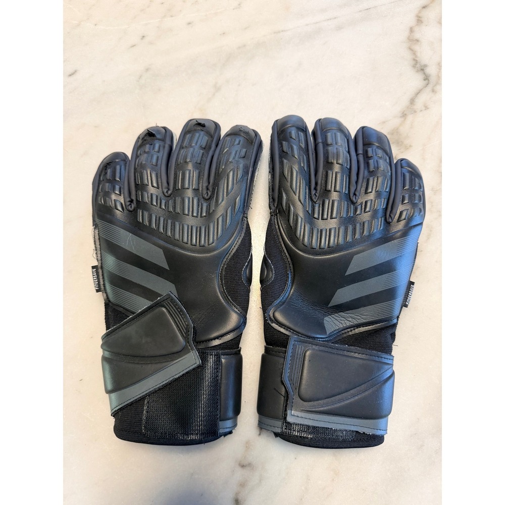Adidas Predator Fingersave Goalkeeper Gloves Black Grey Soccer Size 11 Mens
